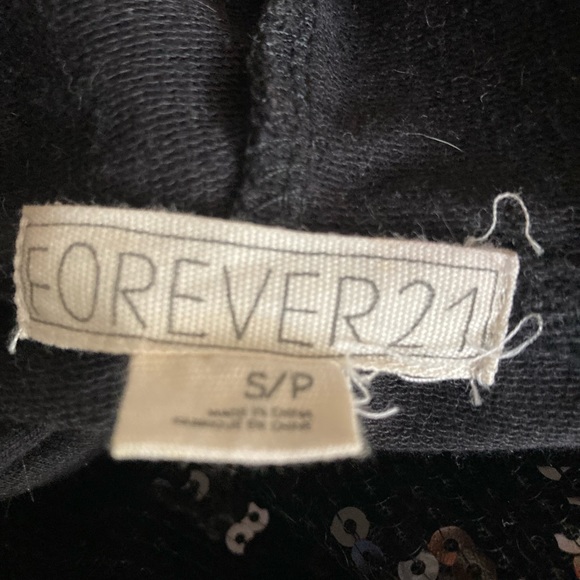 Forever 21 Womens S Small Back Sequined Hoodie Sweatshirt Zip Up - Picture 3 of 8